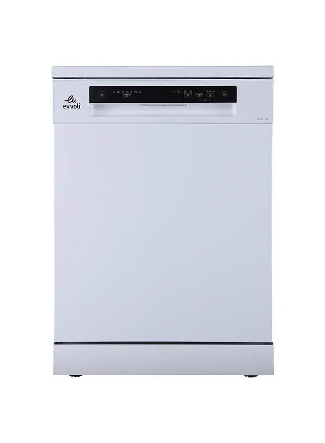 Evvoli Freestanding Dishwasher 14 Place Setting with 3 Rack Levels and 7 Programs (White, 2100 W) q67sf