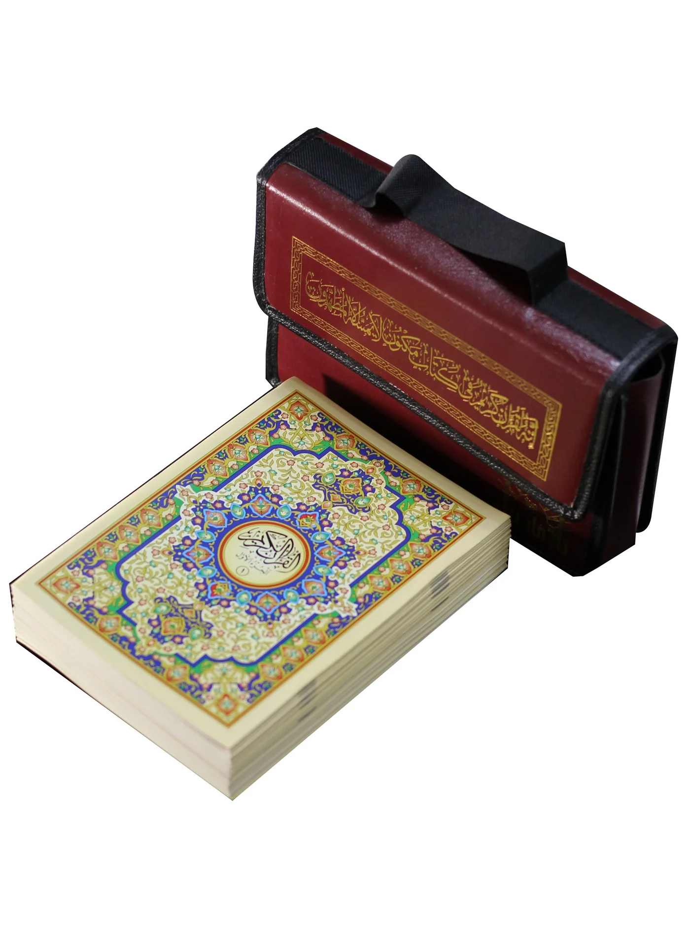 Premium Holy Quran 30-Part Set with Leather Carrying Case (14 cm x 20 cm) zi642
