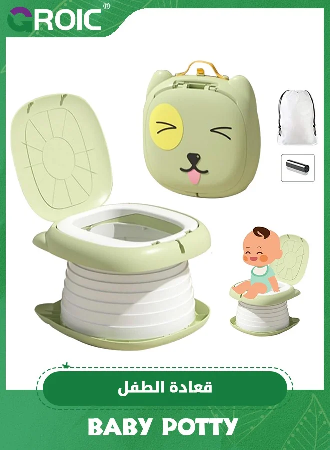 GROIC Portable Travel Potty for Toddlers, Foldable Training Toilet for Car Camping and Outdoor Use (ABS Plastic, 1 Piece) lygnr