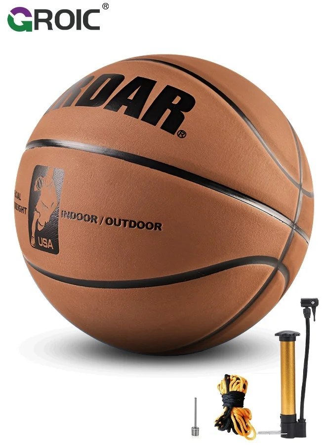 GROIC Professional Basketball Standard Size 7 Indoor Outdoor Training Ball (PU Leather, 75 cm) 7tyzb