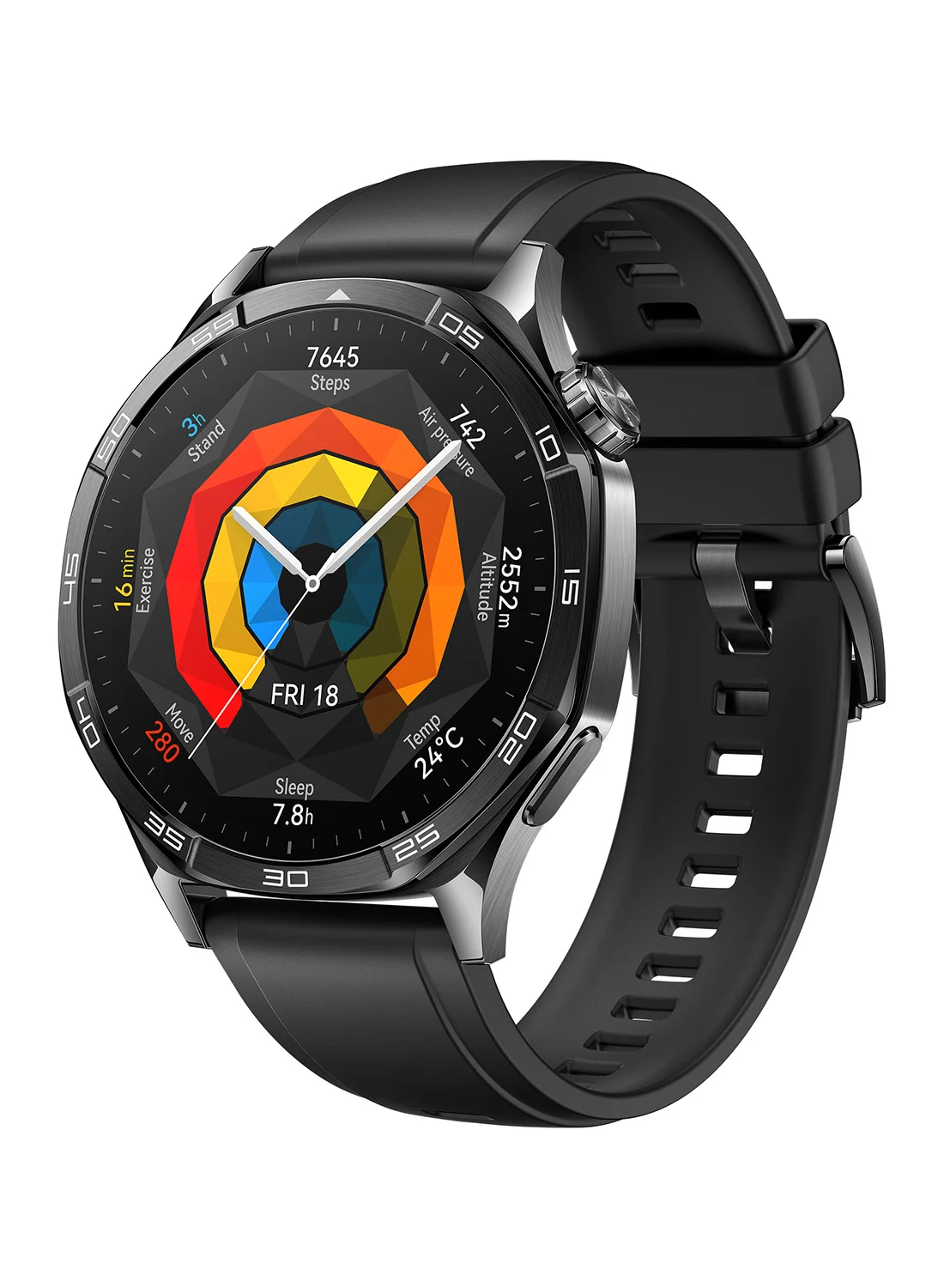 Smart GT 5 Premium Smartwatch Sharp-Edged Design Fitness Tracker with Advanced Health Monitoring and Long Battery Life (Black, 46 mm) 4cwyy