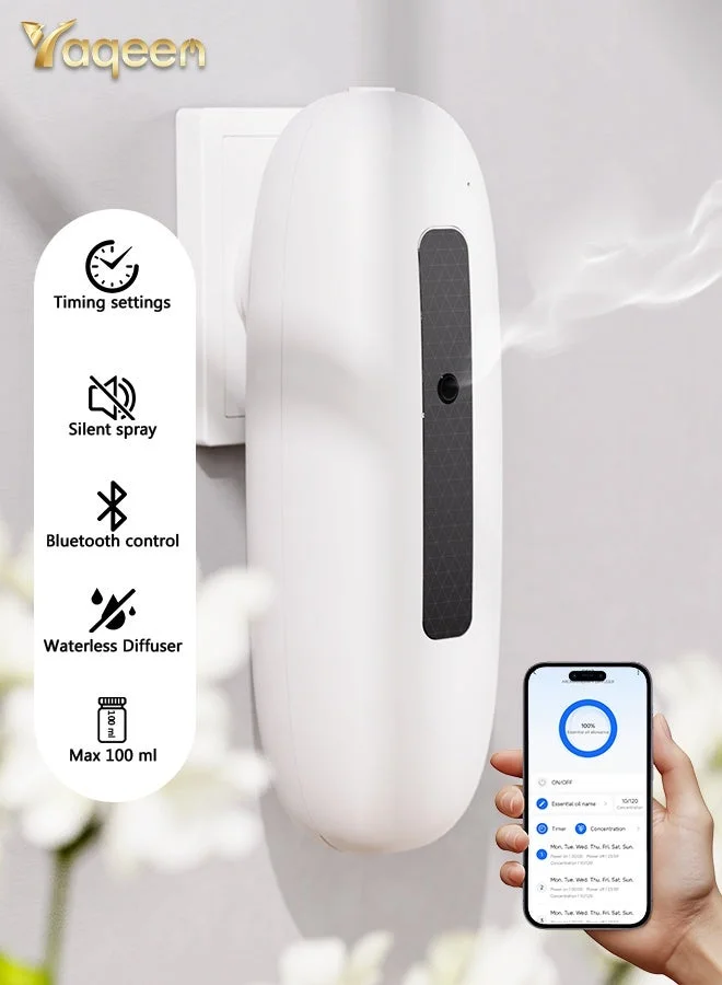 Yaqeen Essential Oil Diffuser Wall Mounted Waterless Aroma Machine (Smart App Control, 500 Sq Ft Coverage, Low Noise) e6t4g