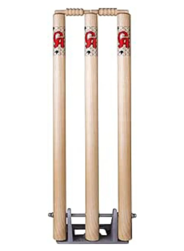CA Cricket Wicket Stumps with Spring Stand (Premium Wooden Set) vdc0j