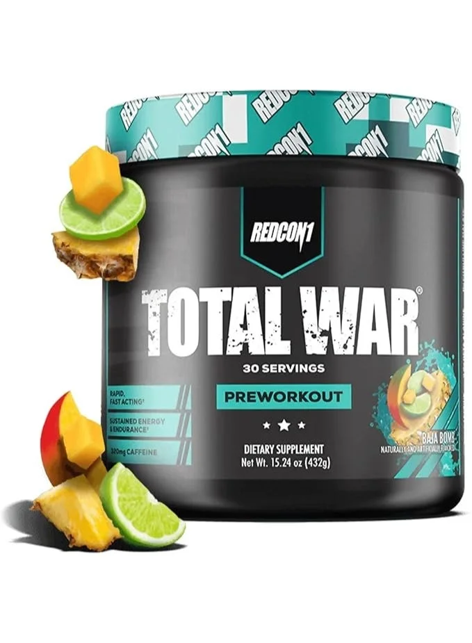 Total War Pre Workout Powder, Beta Alanine and Citrulline Malate Energy Supplement (Baja Bomb, 30 Servings) k0gwx