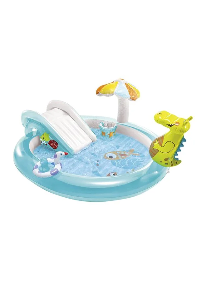 Premium Gator Play Center Inflatable Water Park with Slide and Spray Features (201x170x84cm) for Kids bi9j8