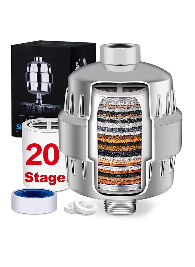 Sweet Life 20-Stage Shower Head Filter for Hard Water Softening and Purification (1 Piece) bg1gy