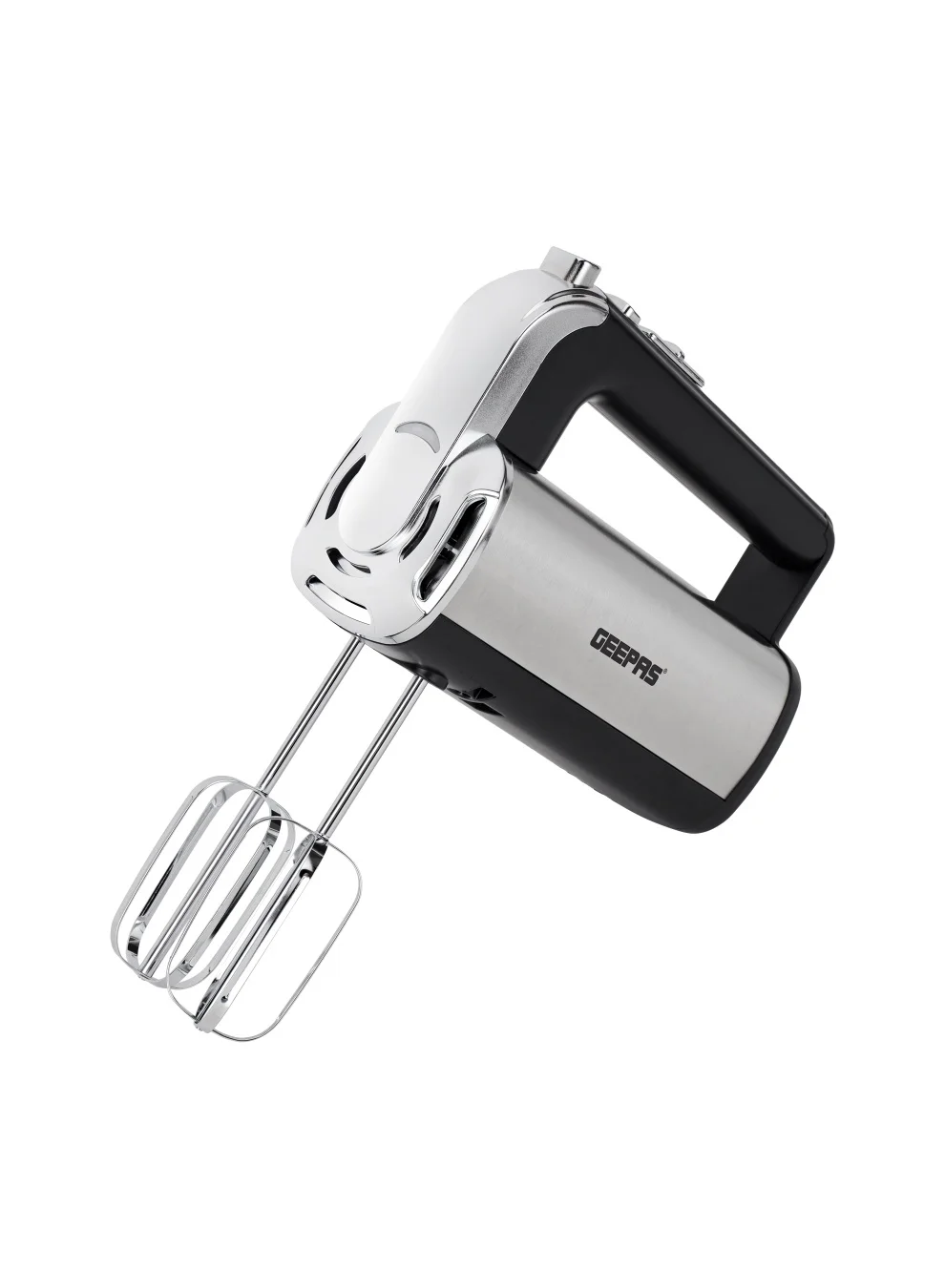Geepas Hand Mixer 400W Electric Kitchen Whisk with 5 Speed Control and Turbo Function (Silver, 400W) m4kyz