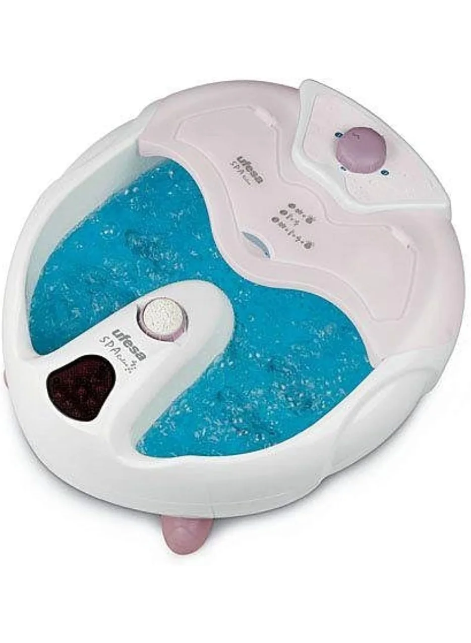 Premium Heated Foot Spa Bath Massager with Relaxing Vibration and Compact Design (White) vee6y