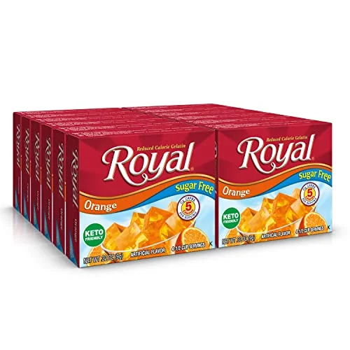 Royal Orange Gelatin Dessert Mix (Sugar-Free, Carb-Free) 907g Pack of 12 15qzn