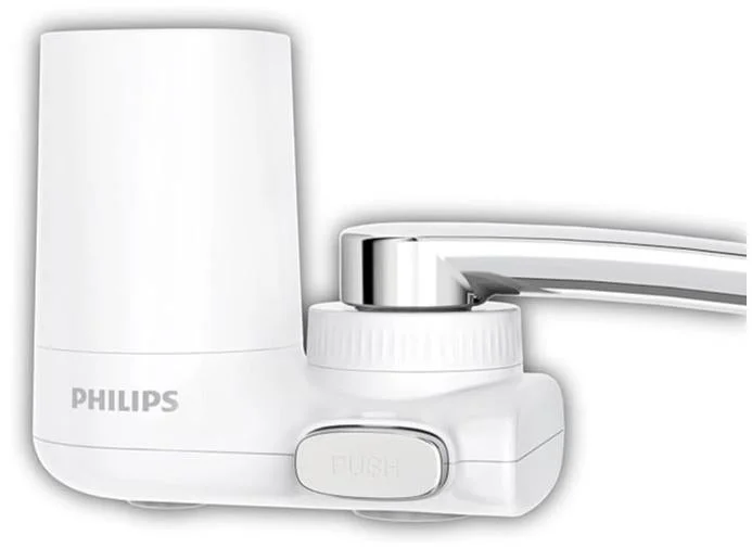 Premium Water Tap Filtration System Microfiltration Purifier (White, 1000 L Capacity) 409qj
