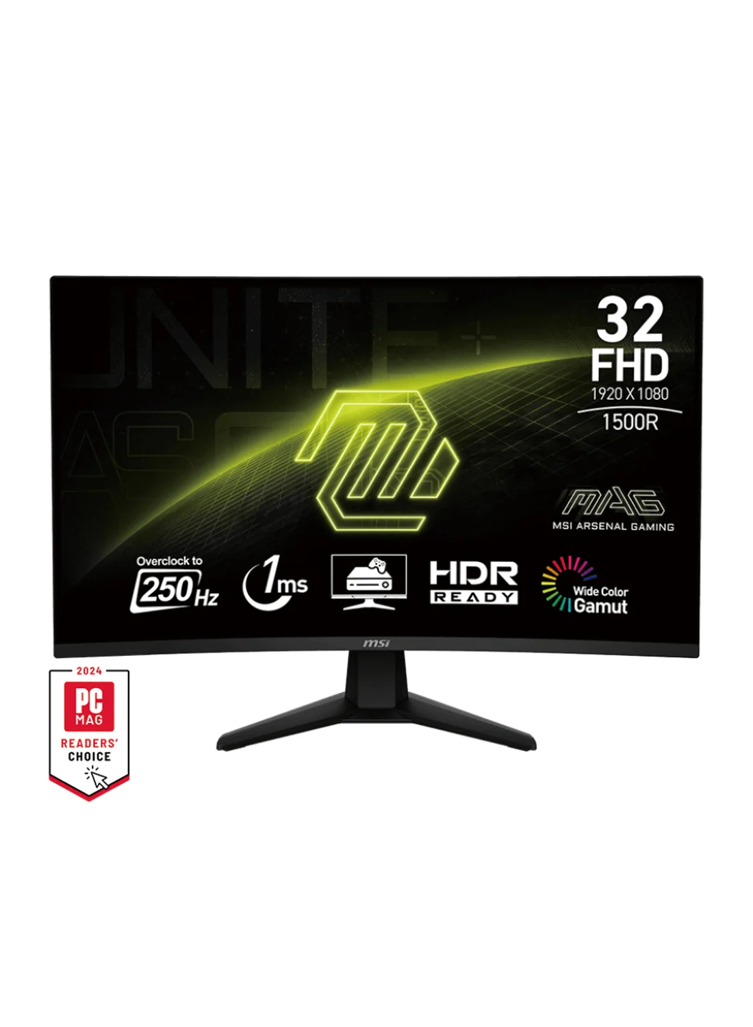 Premium Curved Gaming Monitor 32-inch FHD VA Display 250Hz Refresh Rate 1ms Response Time Adaptive Sync (Black, 32-inch) 8zdf2