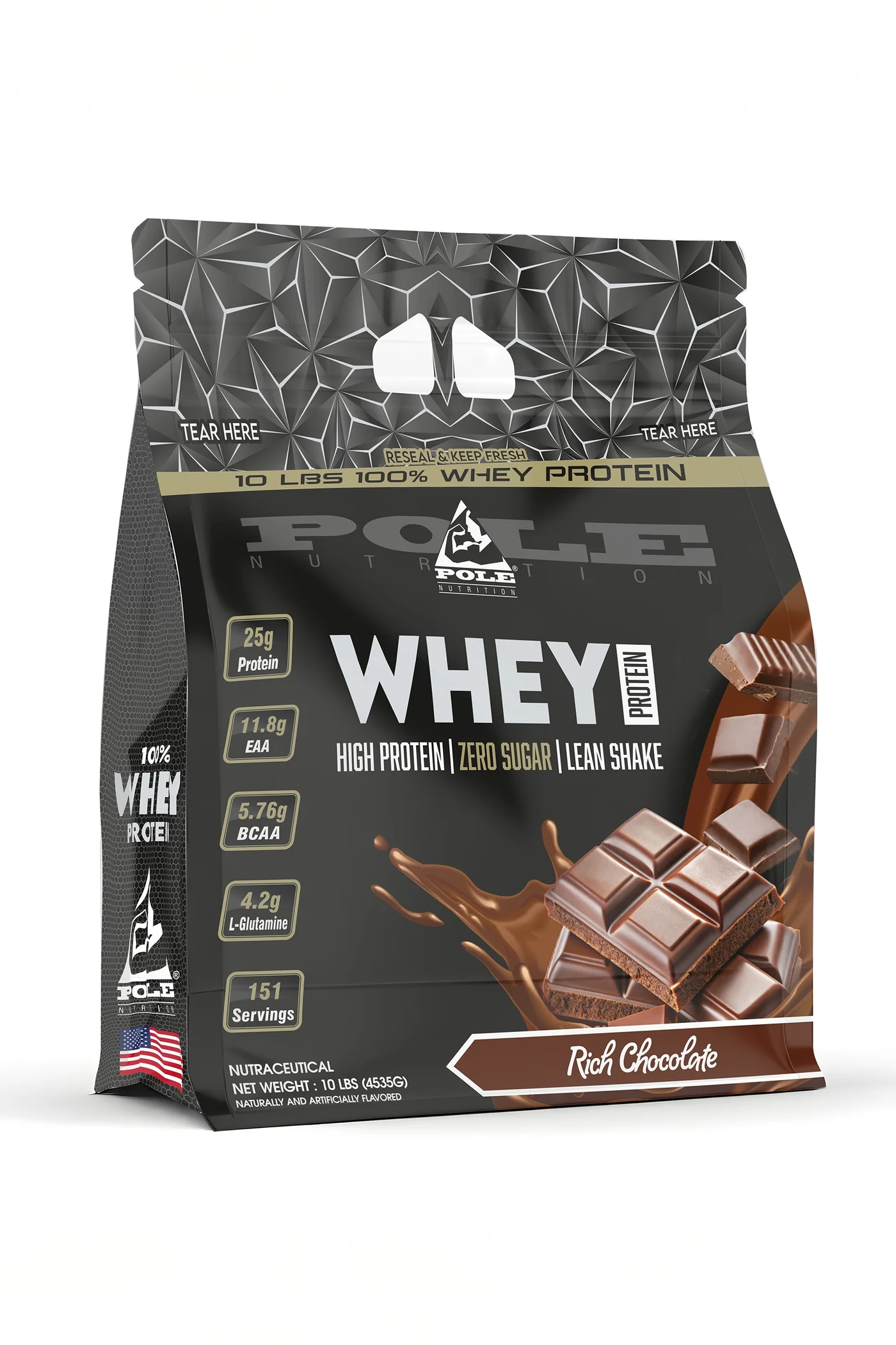 POLE NUTRITION Whey Protein Powder Lean Shake (Rich Chocolate, 4.53kg) wbhd5