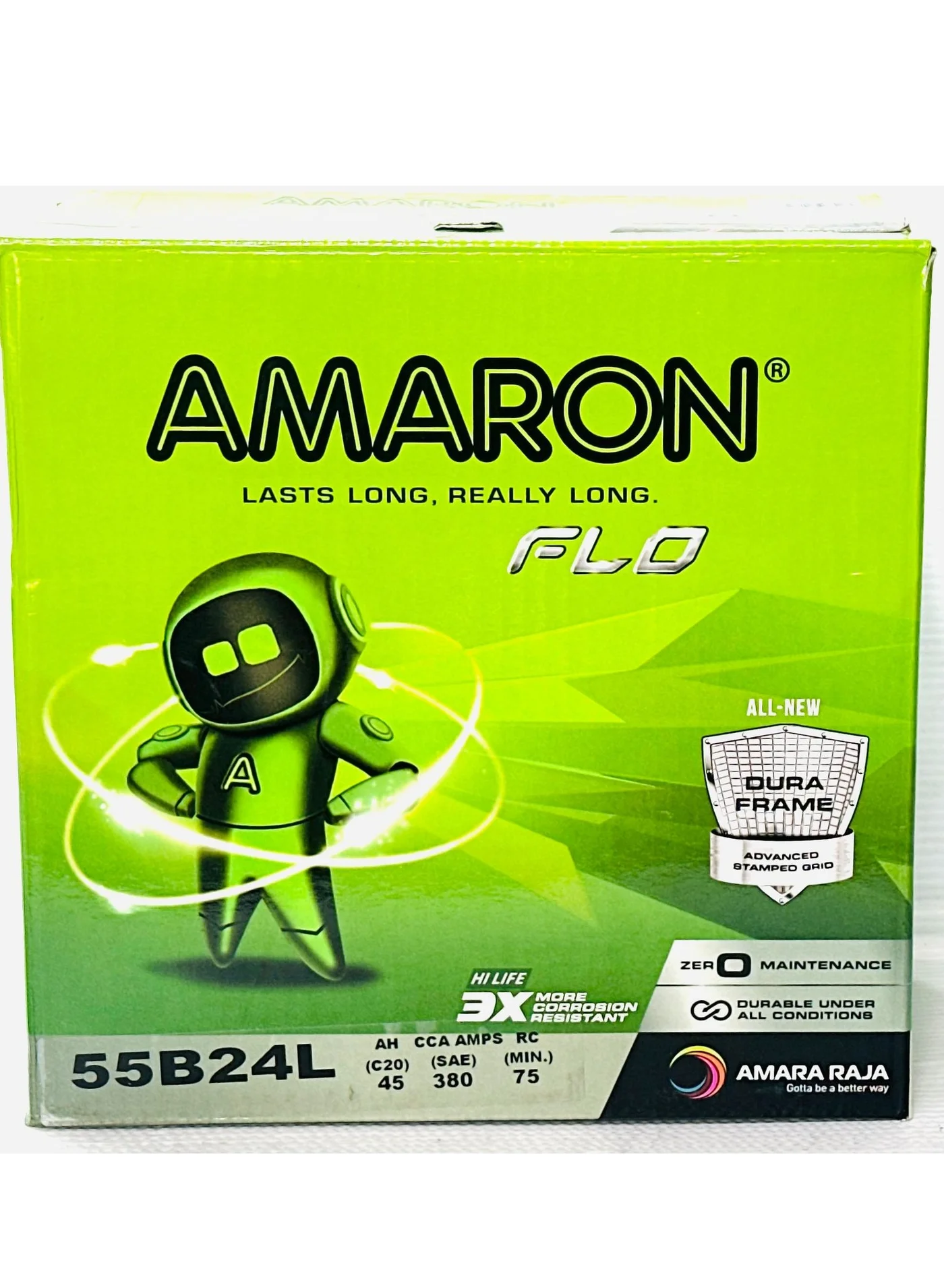 Amaron Car Battery 12V 45AH NS60L-MF (Maintenance-Free, Trapped Terminal, 45Ah) wxwna