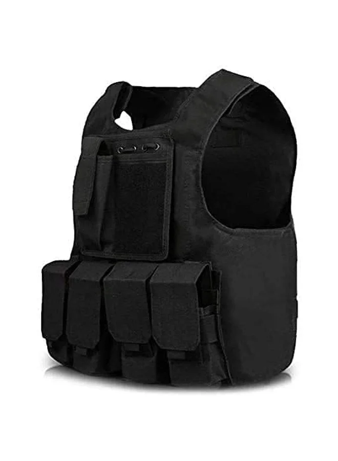 DUNISO Kids Tactical Vest Adjustable Outdoor Activity Waistcoat (Black, One Size) edw1h