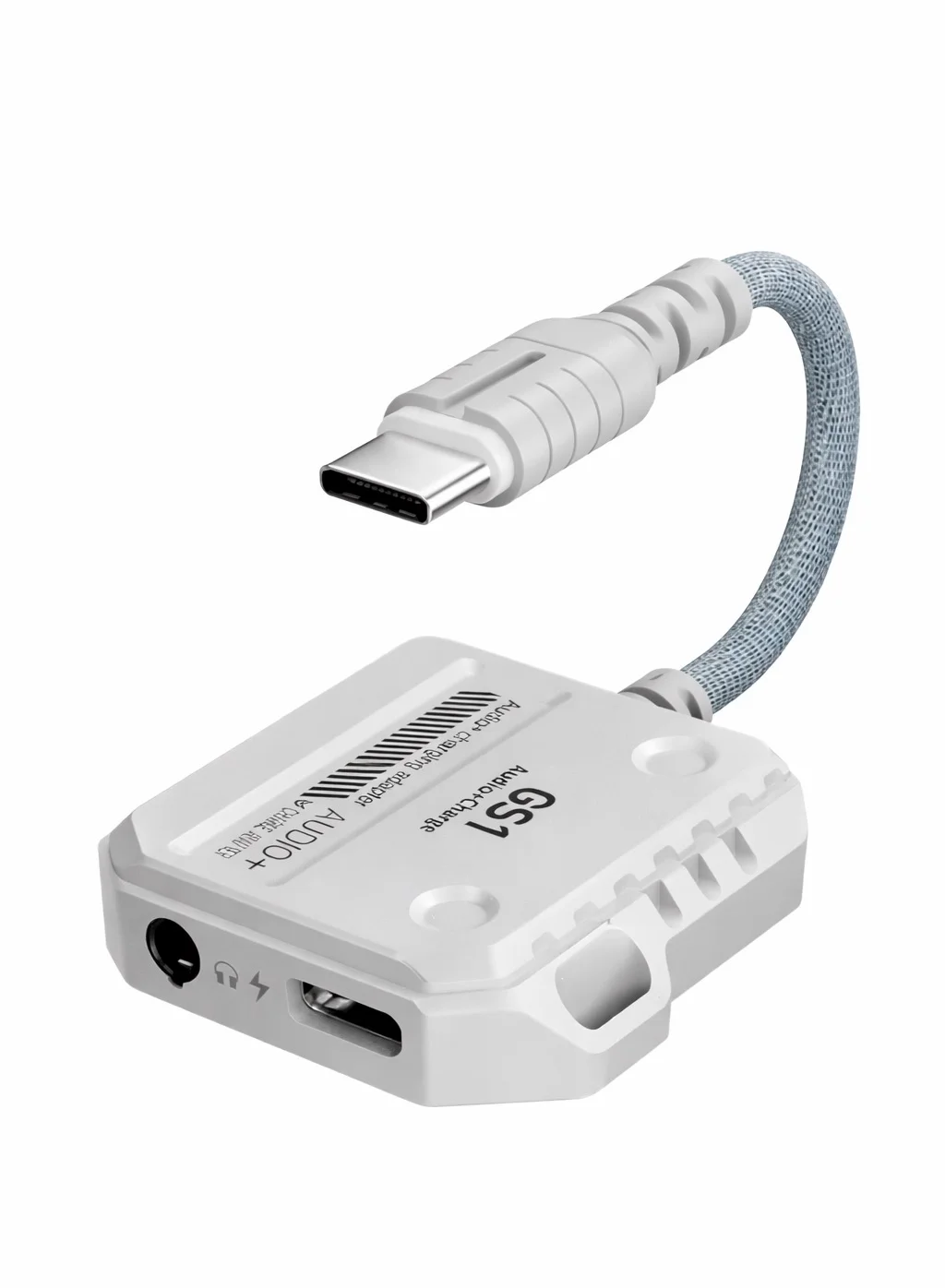 Plextone GS1 Type-C 2-in-1 Audio Adapter with 60W Fast Charging and 3.5mm AUX Jack for Smartphones and Tablets (1 Piece) khls7