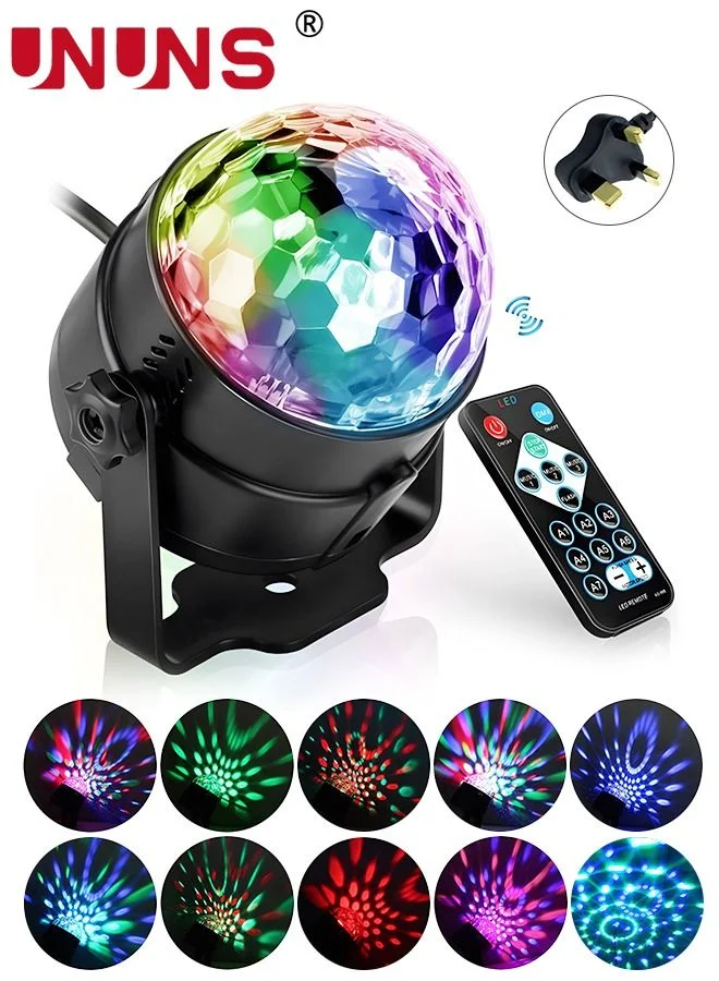UNUNS LED Magic Ball Light Projector with Remote Control and Sound Activation (7 Colors, 1 Piece) 9x1bw