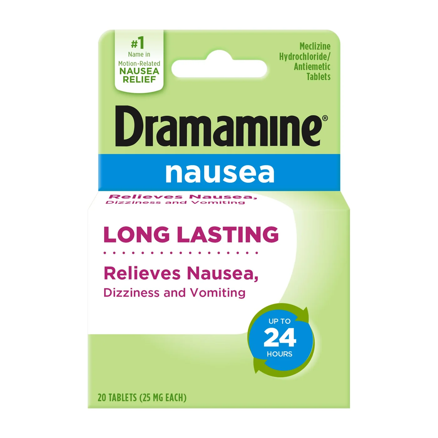Motion Sickness Relief Tablets with Meclizine HCl for Nausea and Dizziness (20 Tablets) i9bjc