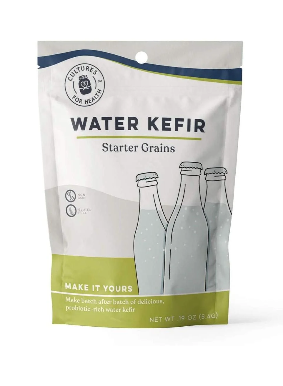 Cultures For Health Water Kefir Grains Starter Culture (Premium Probiotic Fermentation Kit, 1 Pack) maltq