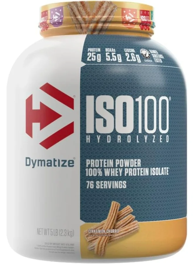 Dymatize ISO 100 Whey Protein Powder Cinnamon Churro Flavor Premium Muscle Recovery Supplement (2.27 kg) zz0u5