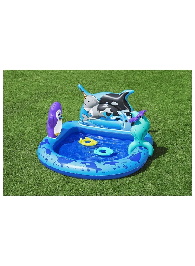 DANUBE HOME Inflatable Water Play Center with Slide for Kids (Multi-Color, 333 cm x 206 cm x 185 cm) ppa01