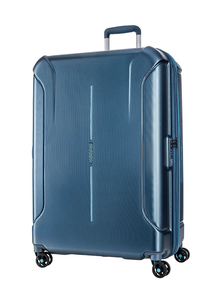 Premium Hard Shell Spinner Suitcase, Expandable Polycarbonate Travel Luggage with TSA Lock (Metallic Blue, 86 cm) ukpkk