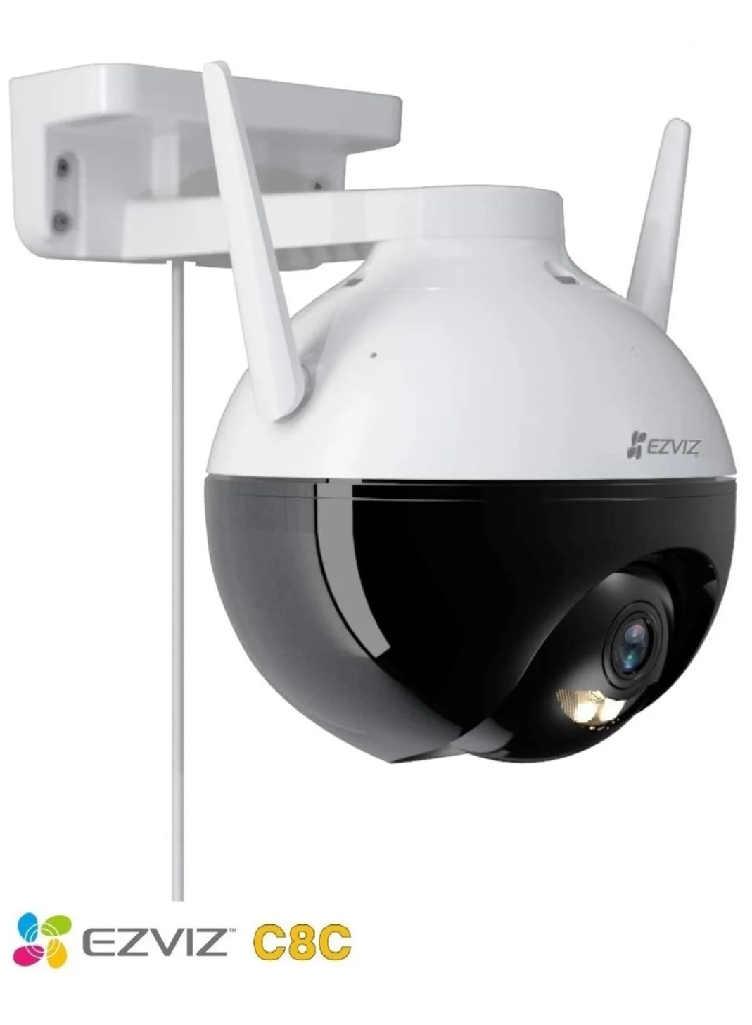 Premium 1080P Full HD WiFi Security Camera Outdoor Pan Tilt Zoom 360 Degree Visual Coverage Waterproof Motion Detection (White, 1 Unit) sh77y