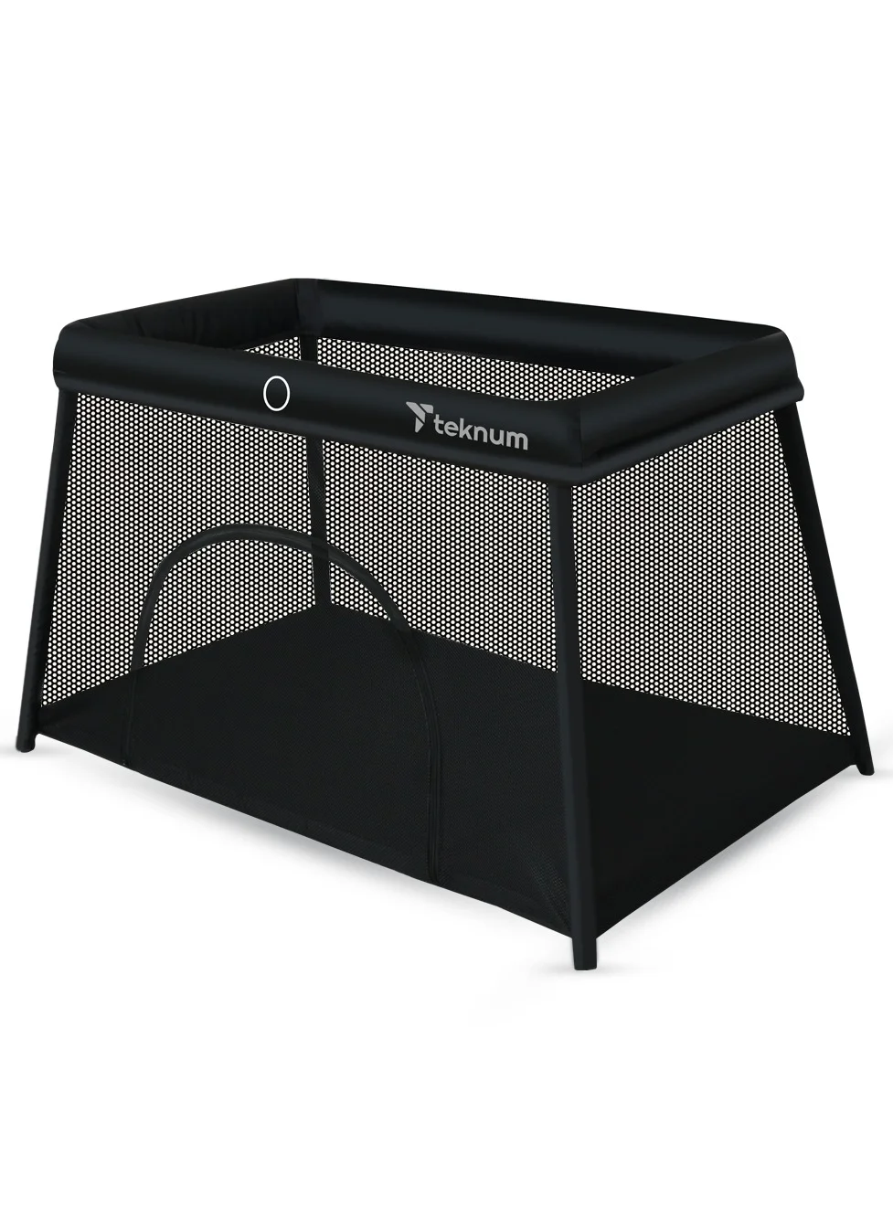 TEKNUM Portable Quick Fold Playard and Travel Cot with Zipper Door (Midnight Black, 120 x 60 cm) 6vu0s