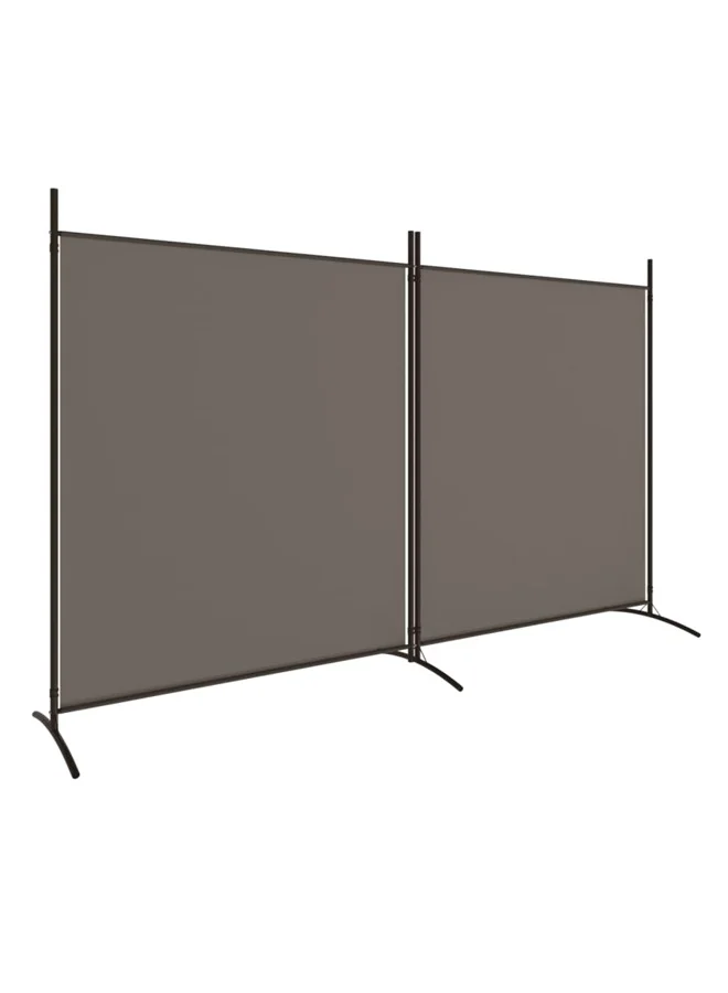 Premium 2-Panel Room Divider Anthracite Fabric Privacy Screen (348x180 cm) natjn