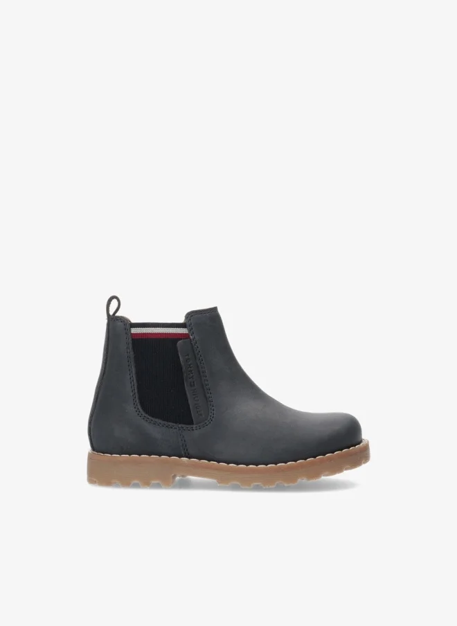 Premium Kids Ankle Chelsea Boots Comfortable Slip-On Footwear for Boys and Girls (Black, 25 cm) c34zp