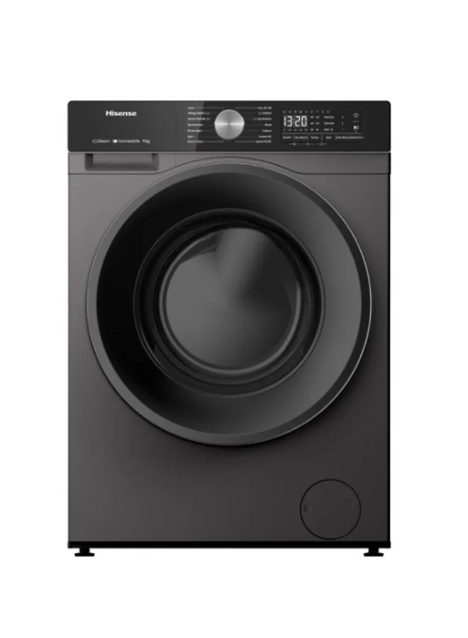 Hisense Front Load Washer and Dryer Machine, Fully Automatic Freestanding Laundry Appliance (Titanium, 9kg Wash / 6kg Dry) aahw6