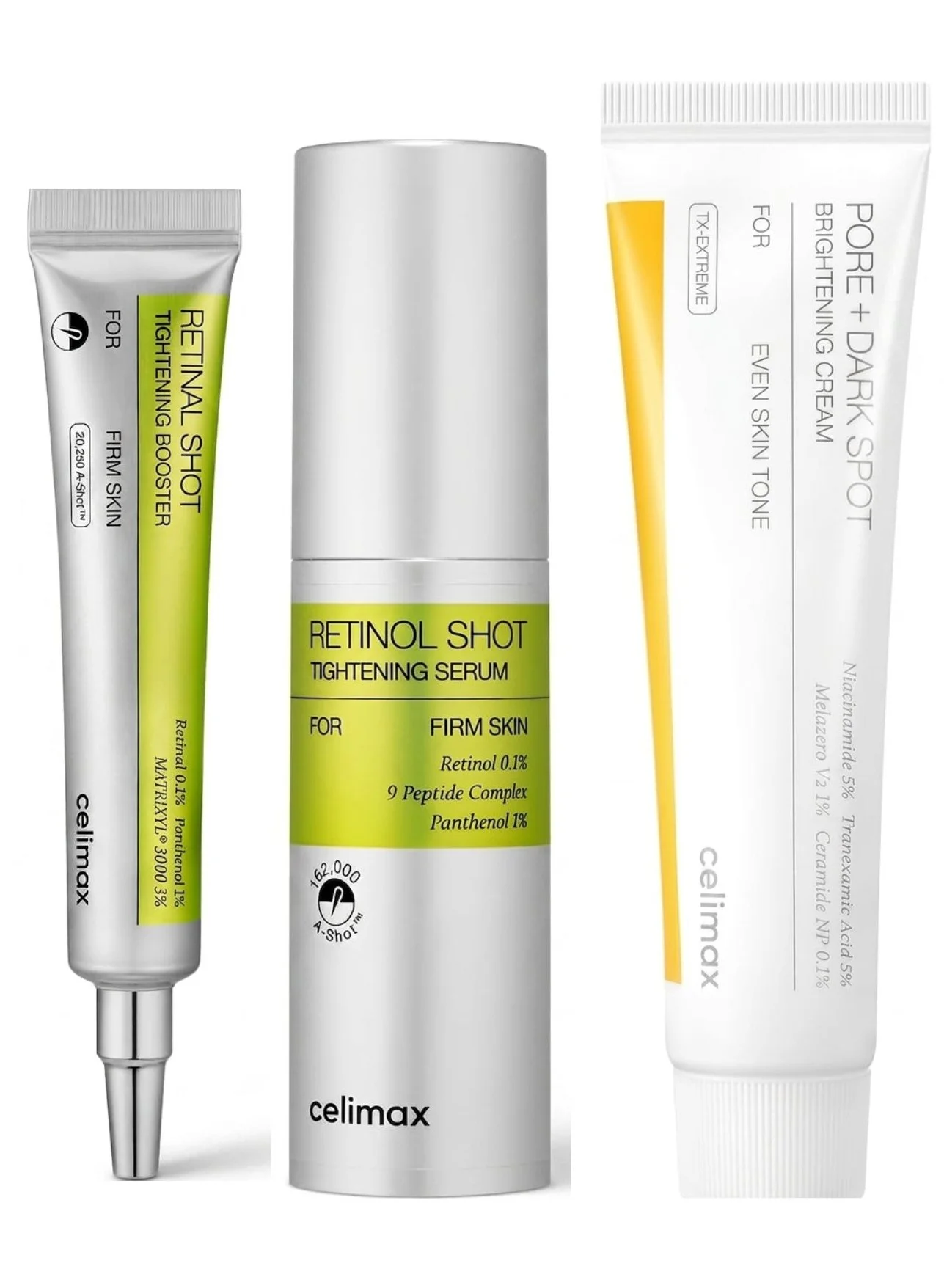Celimax Vita A Retinoil Skincare Set (Booster 15mL, Serum 30mL, Cream 35mL) Premium Firming & Brightening Routine for Sensitive Skin aexyq