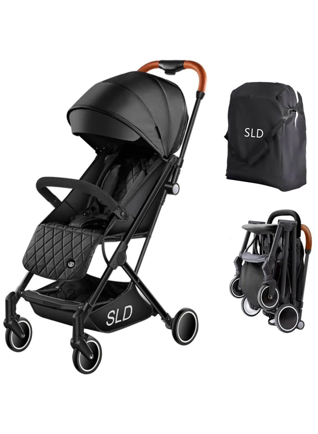 TEKNUM Travel Lite Stroller with Extra Wide Seat and Single Hand Fold (Black, 15 kg Capacity) bdjgt