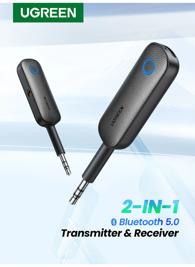 Ugreen Bluetooth 5.0 Audio Transmitter and Receiver Adapter (Black, 1 Pack) lofhe