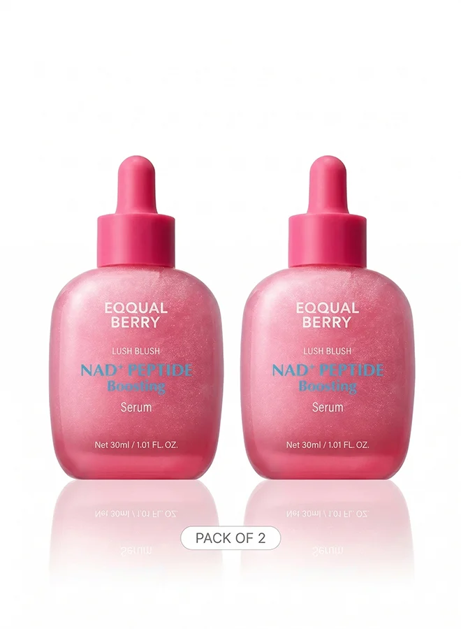 Eqqualberry NAD+ Peptide Boosting Serum for Mature Skin Hydrating and Firming Face Care (Pack of 2, 60 mL) y96pk