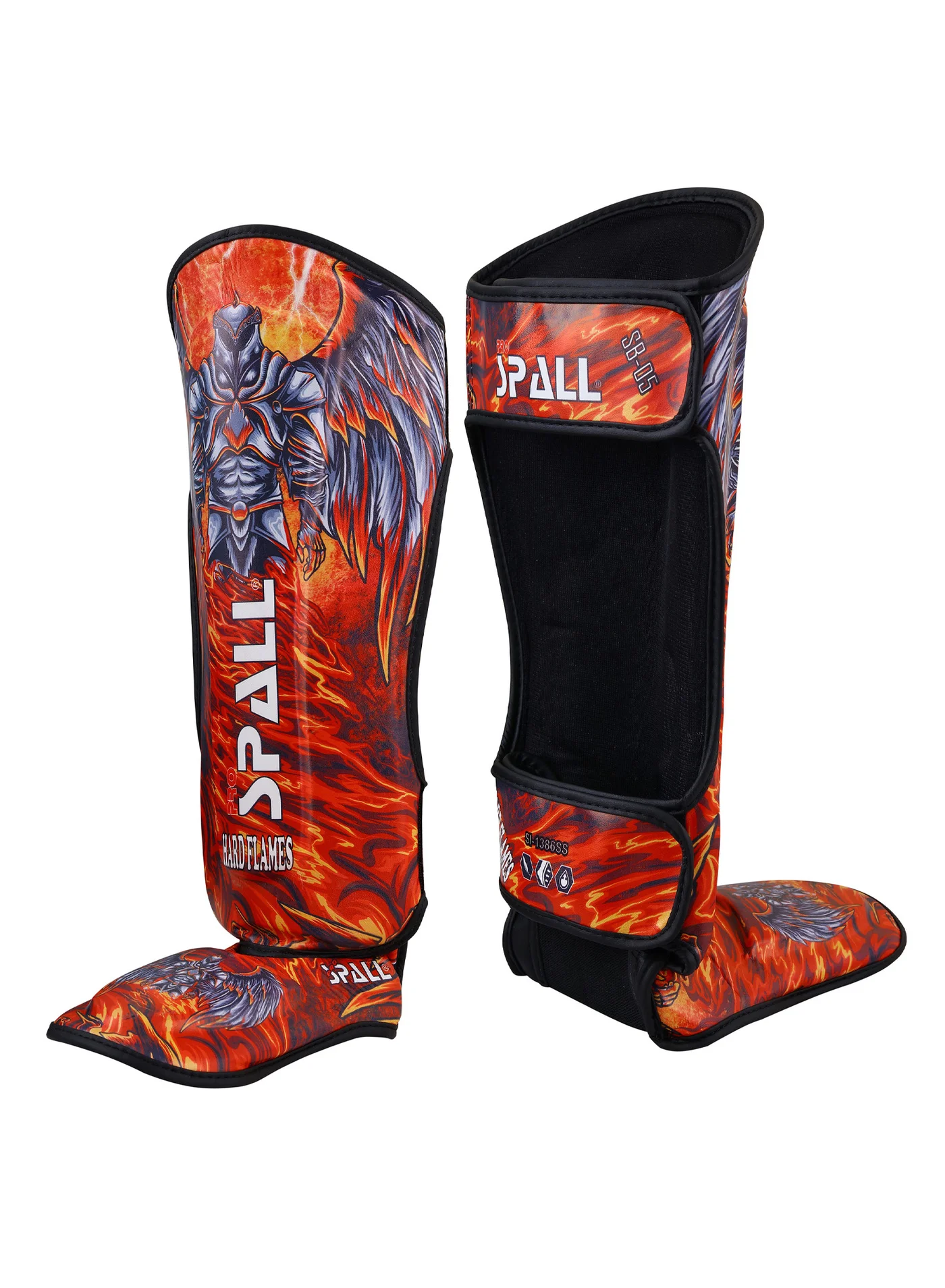 Spall Shin Instep Guards Premium Protective Gear for MMA Kickboxing Karate Martial Arts Training (Black, One Size) us9b1