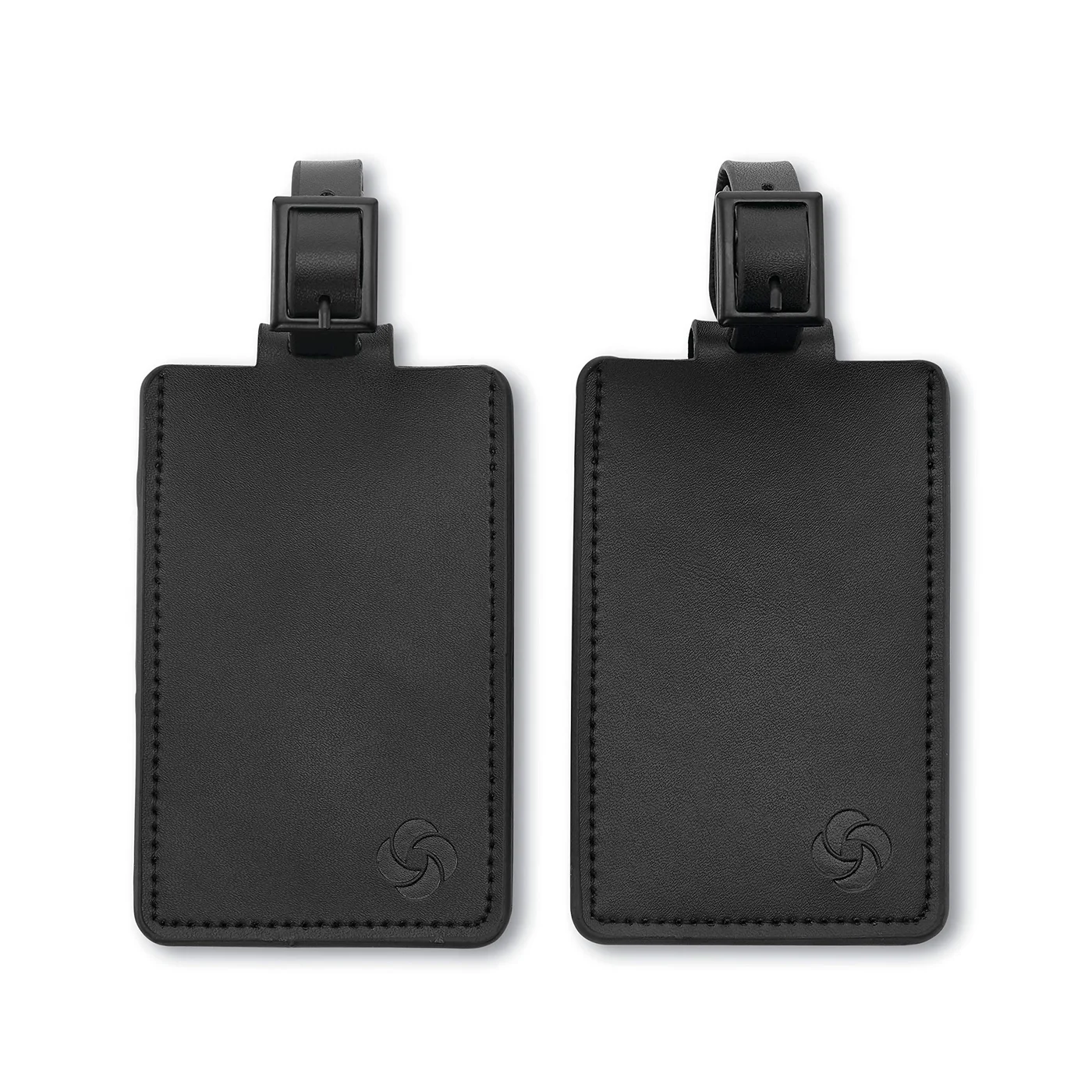 Premium Leather Luggage ID Tags for Travel, Durable Identification Labels for Suitcases and Bags (Black, 2-Pack) 0vr4o