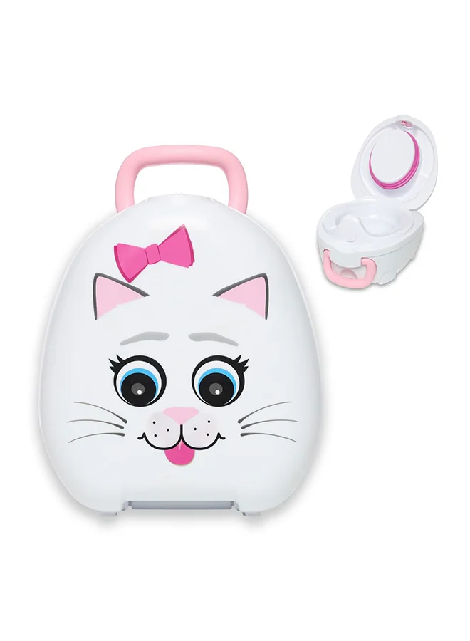 Portable Toddler Training Toilet Seat Lightweight Leak-Proof Travel Potty for Kids (Cat Design, 24 cm x 24 cm) rikj1