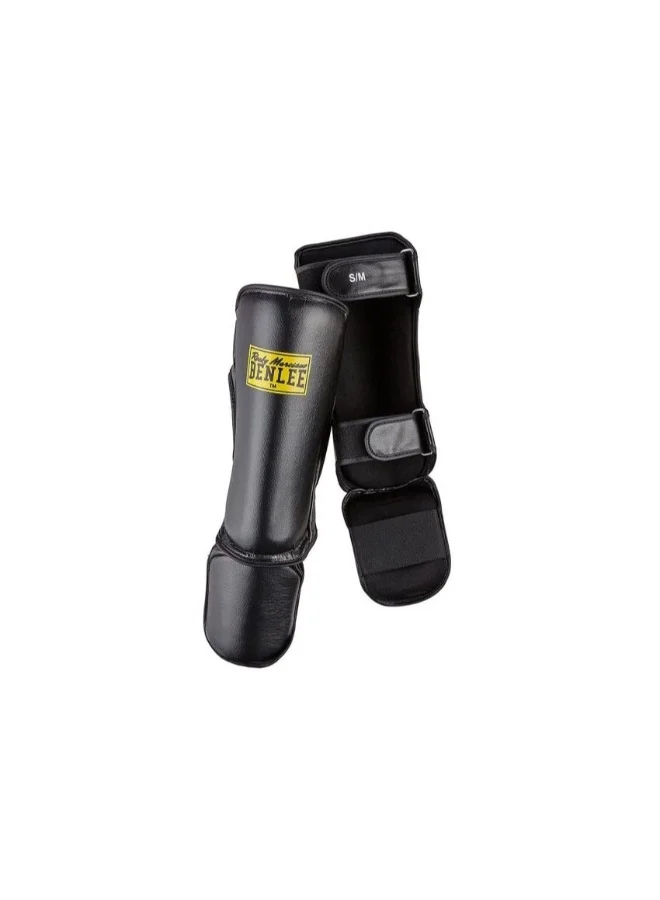 Professional Instep Shin Guards Guardian Protective Gear for Kickboxing and MMA (Black, L/XL) gq74m