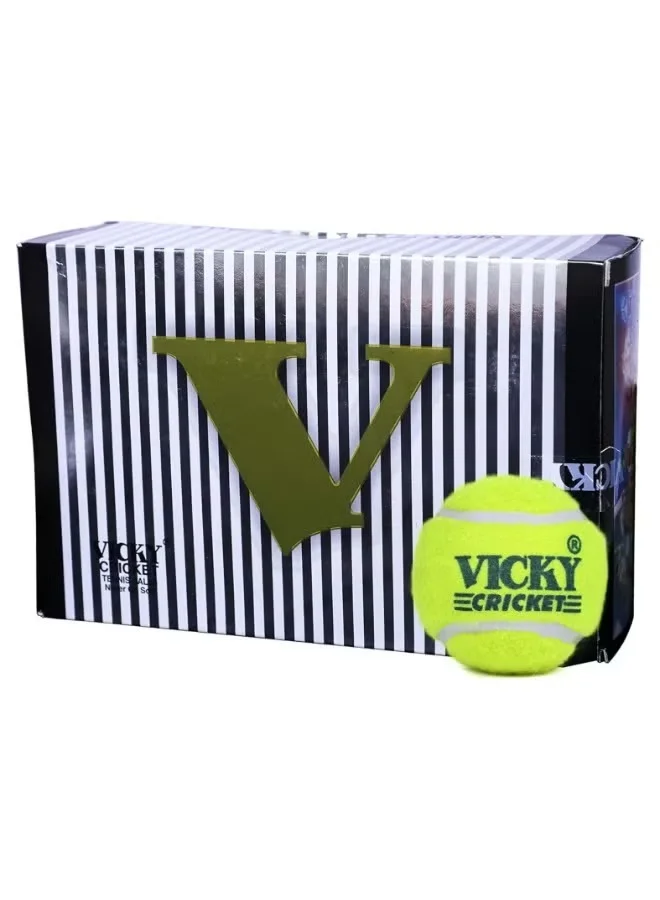 VICKY Heavy Duty Tennis Cricket Ball (Yellow, 6 Pack) r9rwq