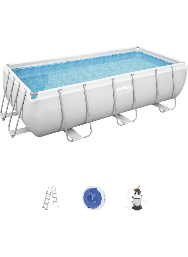 Power Steel Rectangular Above Ground Swimming Pool Set (488x244x122cm) d59w2