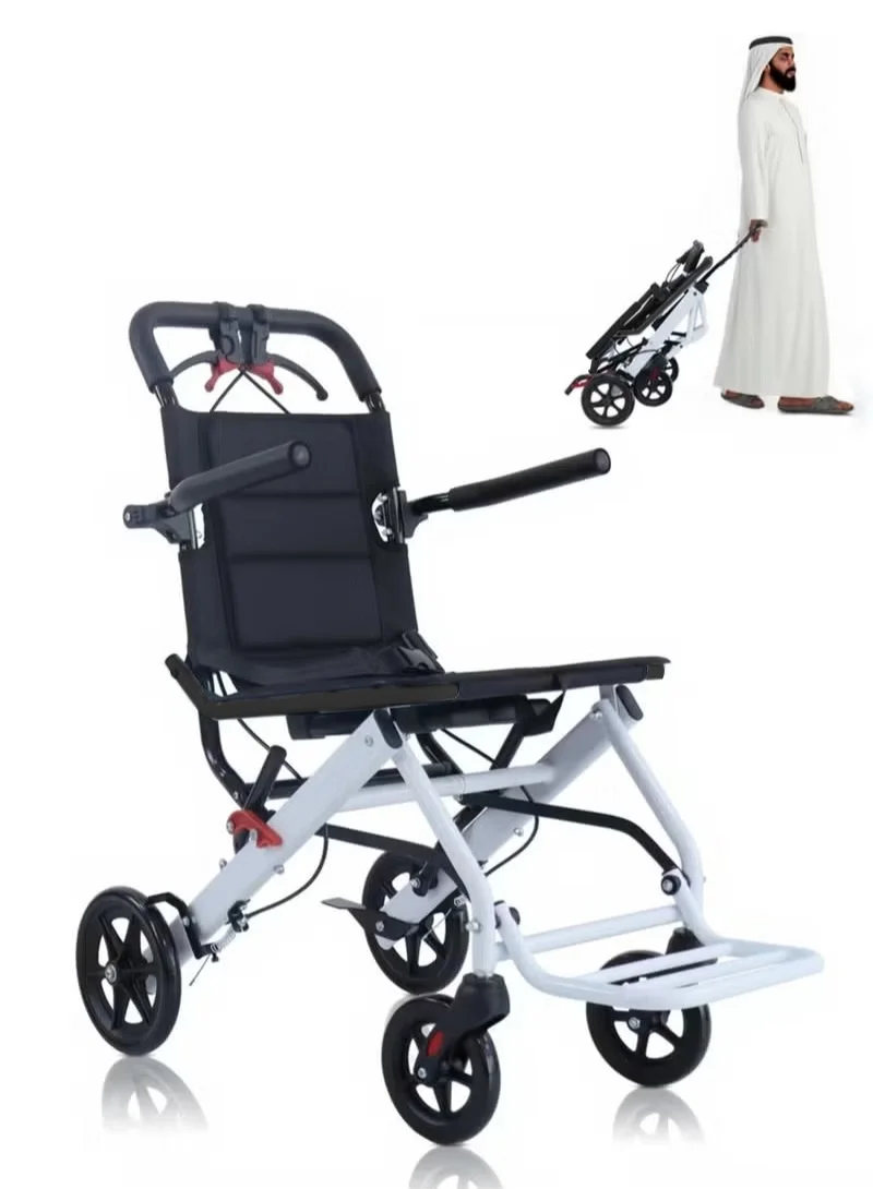 WALALLA Ultralight Folding Transport Wheelchair, Portable Travel Mobility Aid with Hand Brakes for Adults (6.2kg) e4n3k