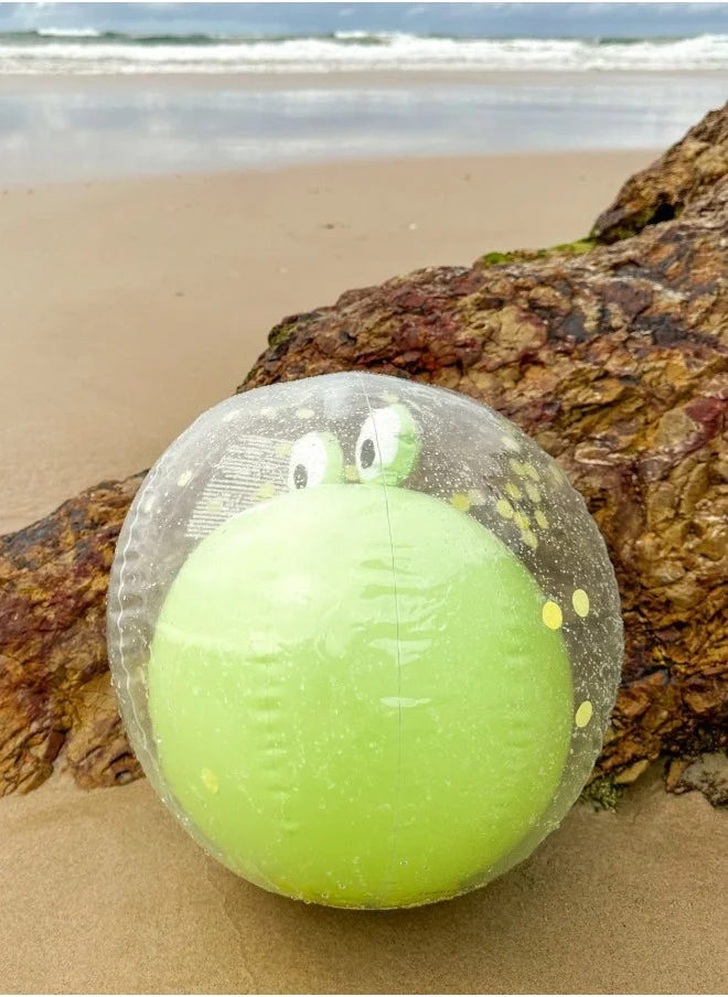SUNNY LIFE Inflatable Frog Beach Ball Transparent Animal-Themed Water Toy for Kids (Clear, 40 cm) id6ha
