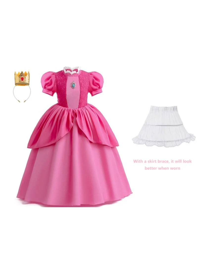 Princess Character Party Costume Dress Set for Girls (Pink, Kids) 9kb5b