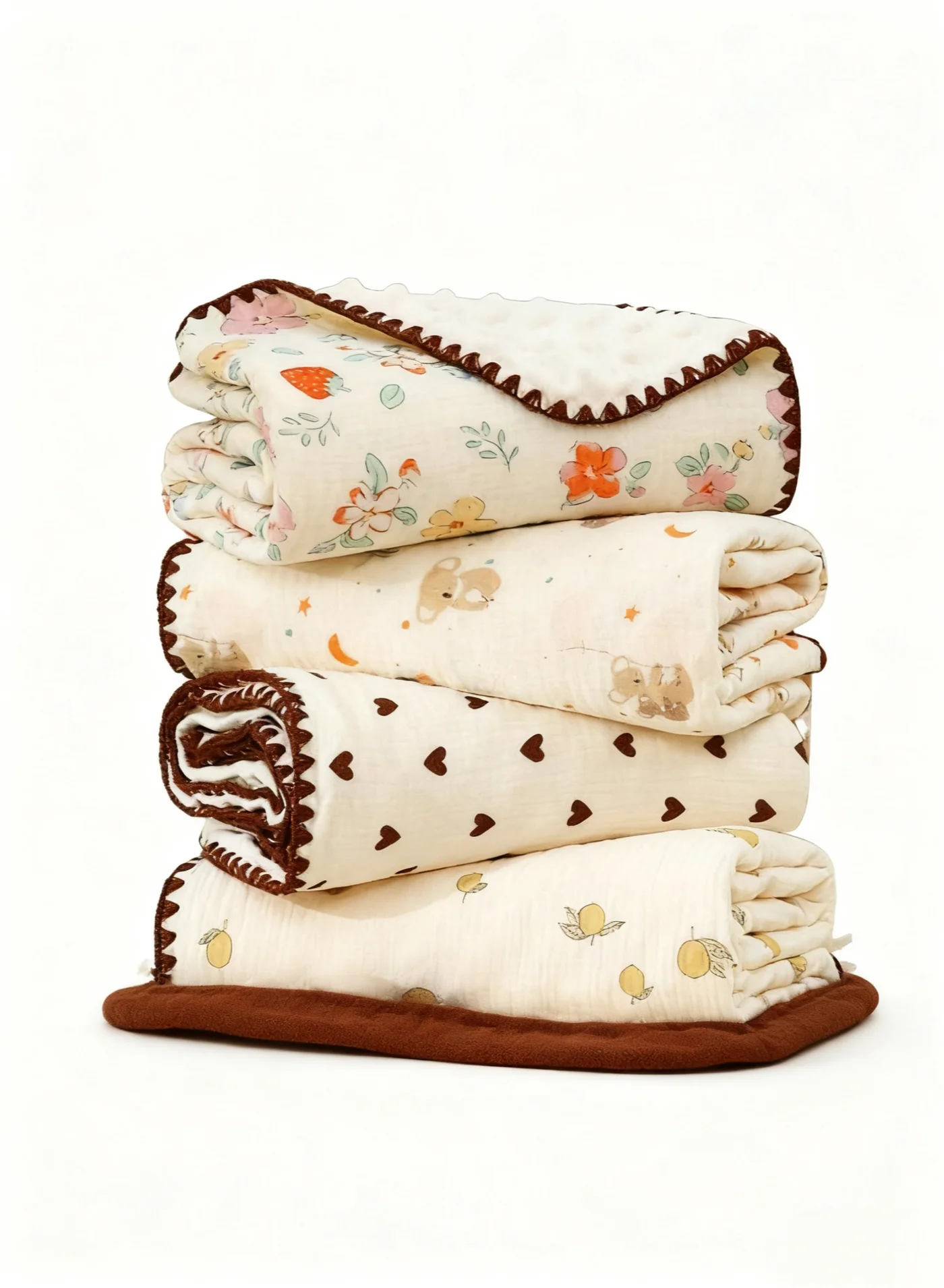 KYDTSYK Baby Blanket Set Soft Plush Minky Bed Throw with Dotted Backing (Multicolor, 4 Pack, 75 cm x 100 cm) zpiyy