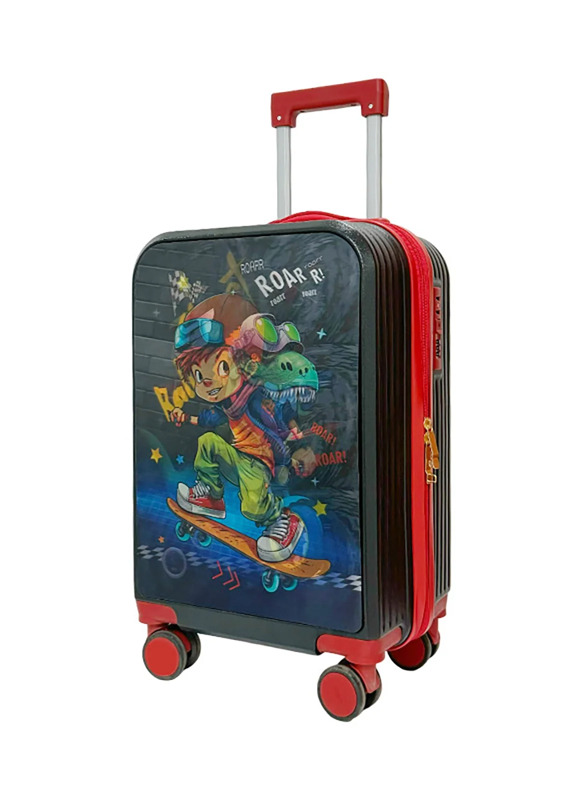 Premium Kids Rolling Suitcase 20-inch Travel Trolley with 3D Cartoon Character Design for Boys and Girls (50 cm) vtxvw