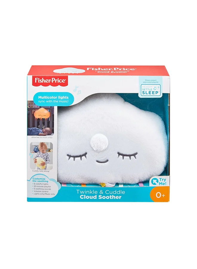 Premium Plush Cloud Sound Machine with Lights and Music for Newborns (Crib-Attach, Soft Fabric, 1 Unit) 7s1o9