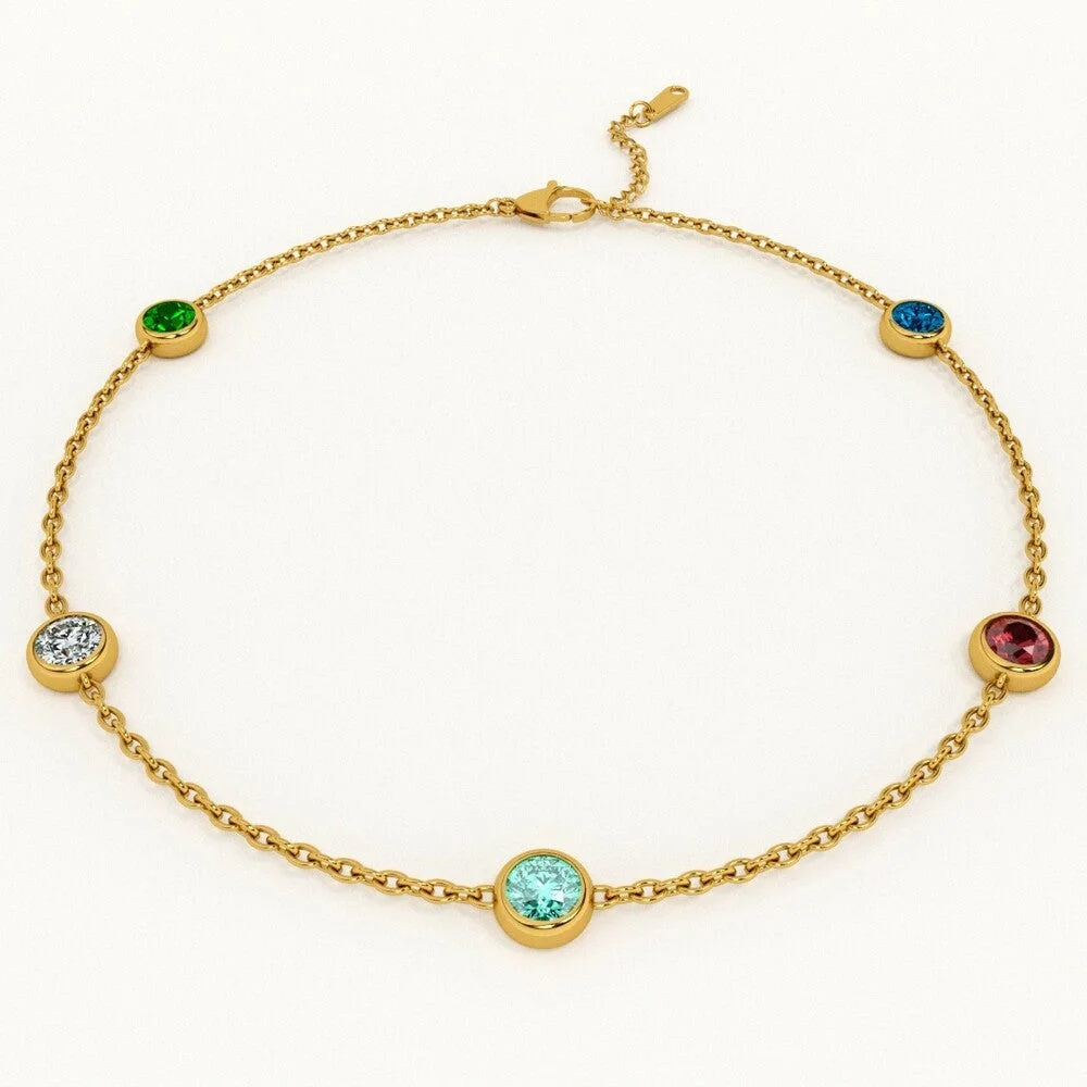 Premium 18k Gold Tone Multi Crystal Charm Bracelet for Women Elegant Jewelry Accessory x1qn5