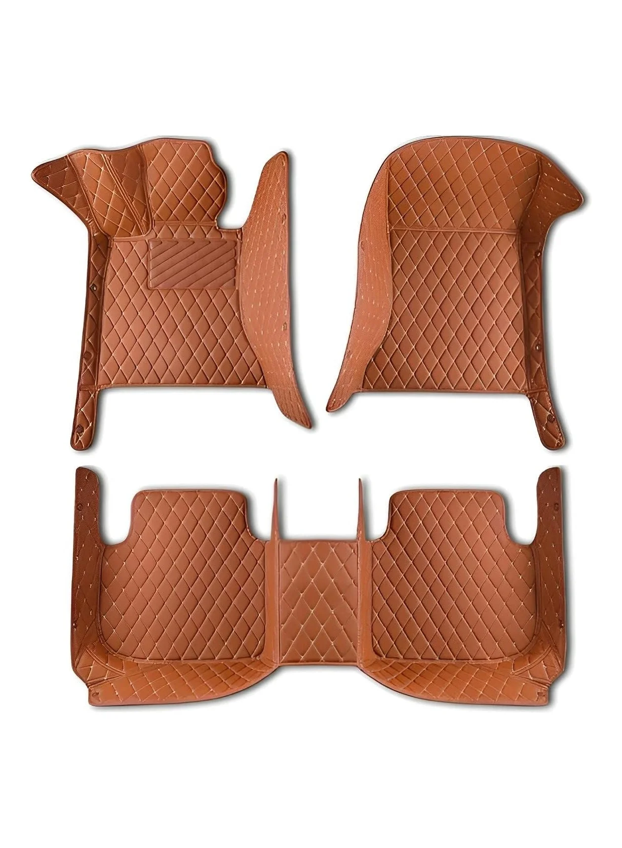 WINCA Premium PVC Leather Car Floor Mats for SUV (Saffron, Full Set) 2zvhi