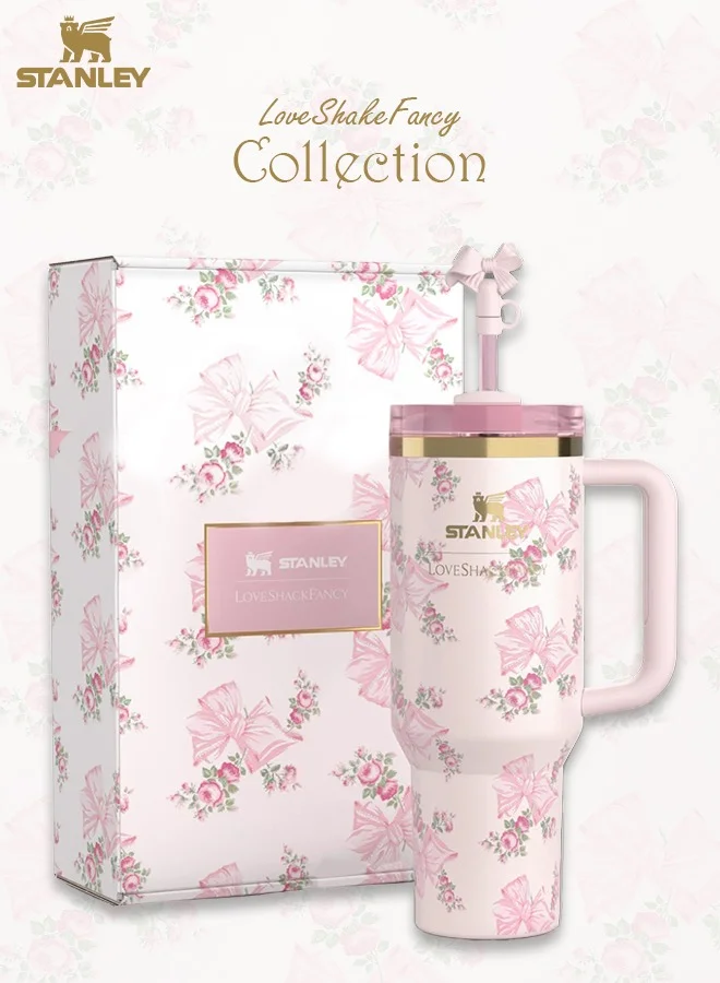 Premium Stainless Steel Vacuum Insulated Tumbler with Lid and Straw (Rosa Beaux Pink, 1.18 L) nbba0