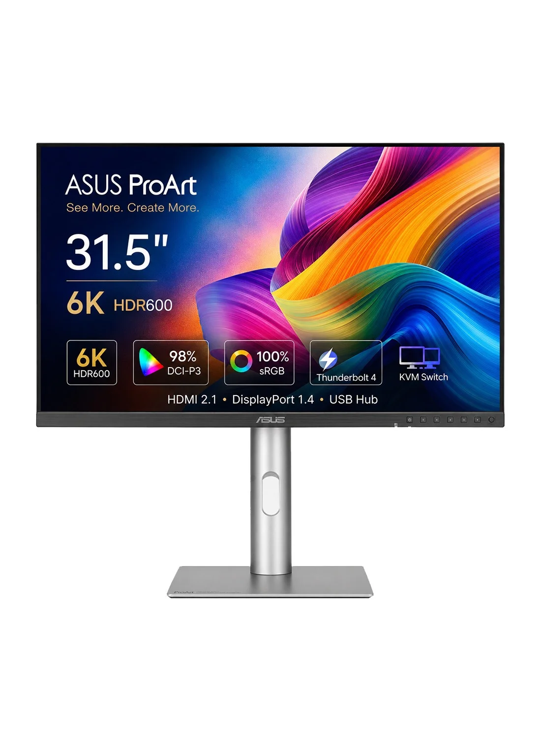 Professional 31.5 Inch 6K HDR600 Creative Monitor with Thunderbolt 4 and KVM Switch (Black, 31.5 Inch) benfz